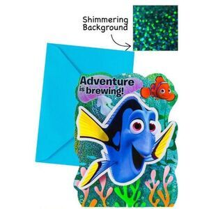 NIB 8 Premium Prismatic Finding Dory Invitations 8 Envelopes Included New In Box